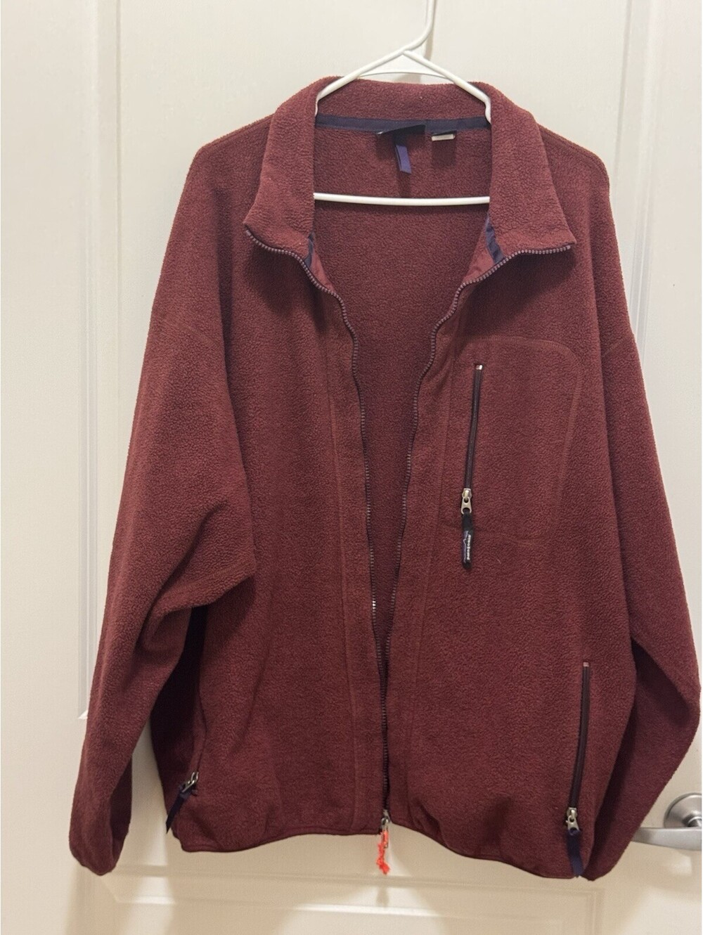 Patagonia Synchilla Fleece Jacket Mens XXL Burgundy Full Zip Chest Pocket 2XL - Picture 8 of 9